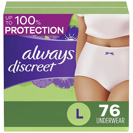 Always Discreet Incontinence Underwear Women's - Maximum Protection - Large - 76ct