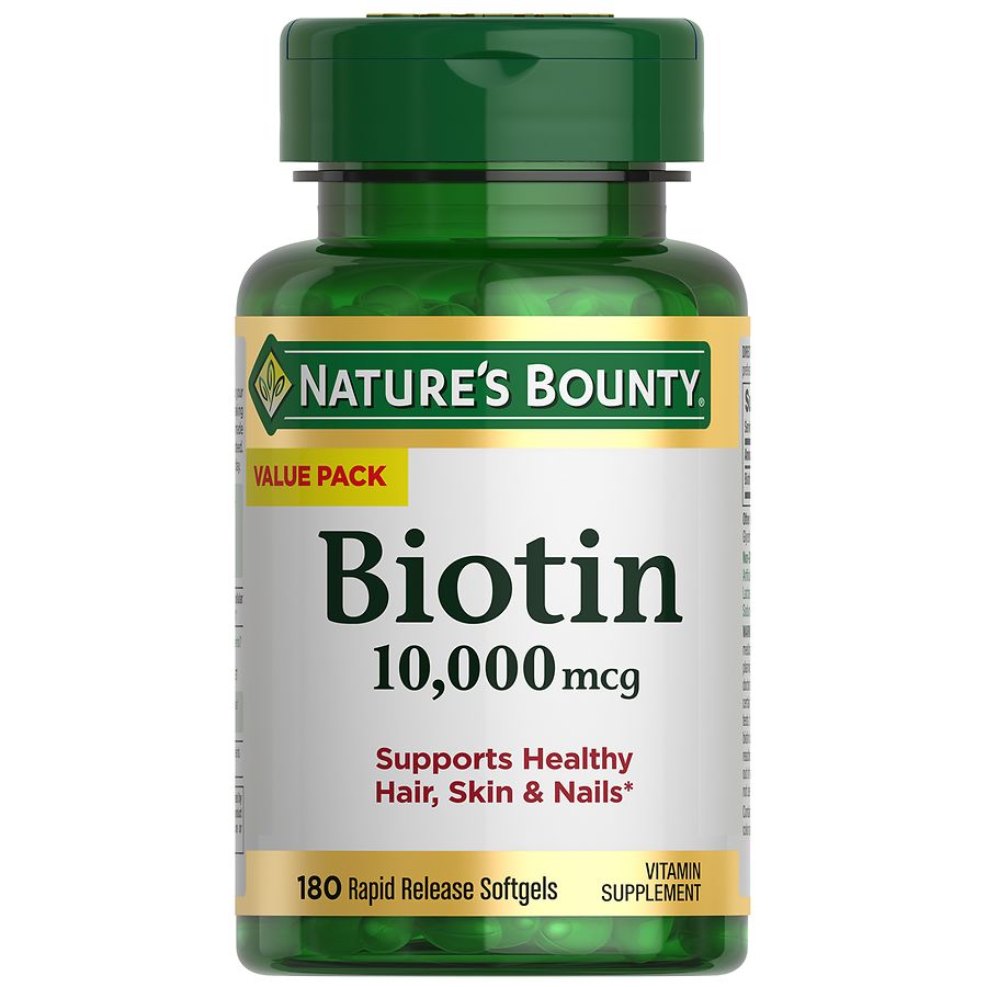 Nature's Bounty Biotin 10,000 mcg Rapid Release Softgels | Walgreens
