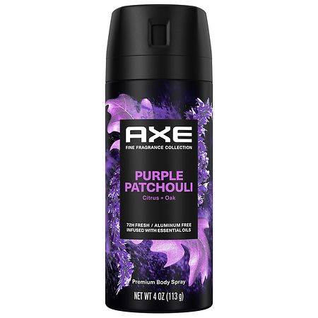 AXE Fine Fragrance Collection Premium Body Spray with 72H Odor Protection Aluminum Free Purple Patchouli