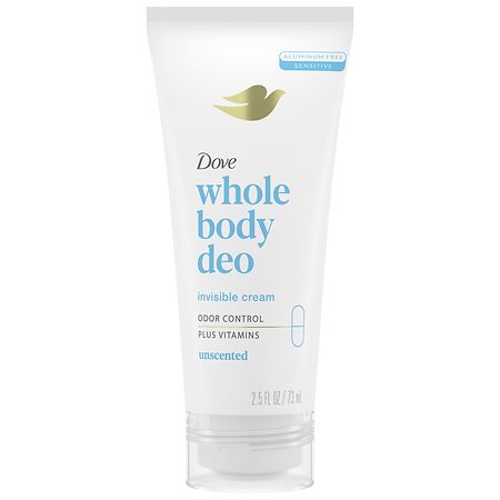 Dove Whole Body Deo Aluminum Free Invisible Cream Deodorant Unscented