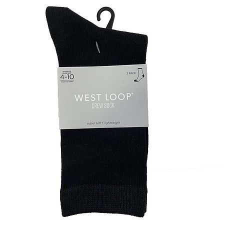 West Loop Women's Casual Crew Socks Black
