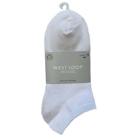 West Loop Women's Casual Low-Cut Socks White