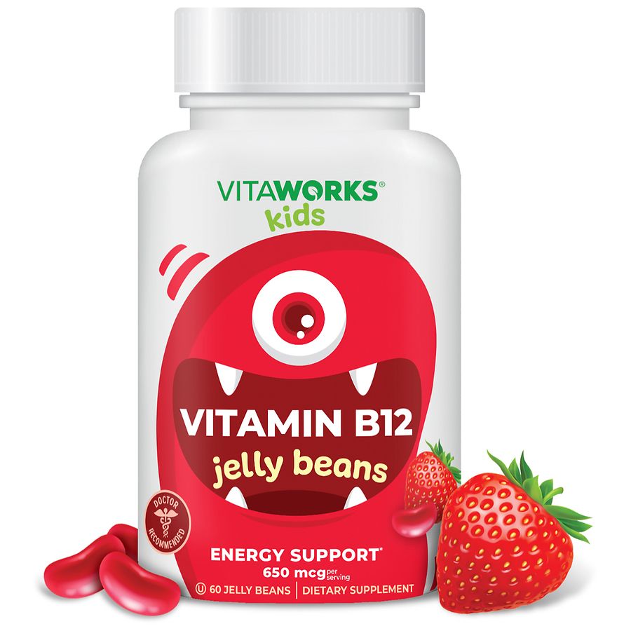VitaWorks Kids Vitamin B12 650 mg Jelly Beans Berry | Walgreens