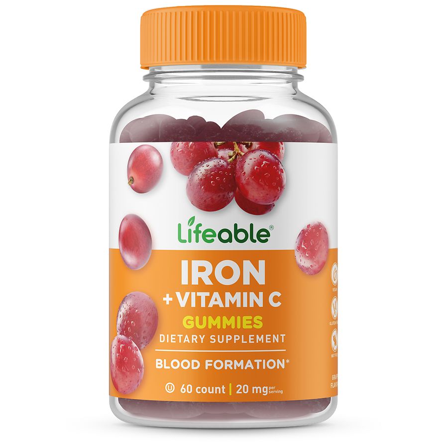 Lifeable Iron + Vitamin C - Blood Formation - Gummies Grape | Walgreens