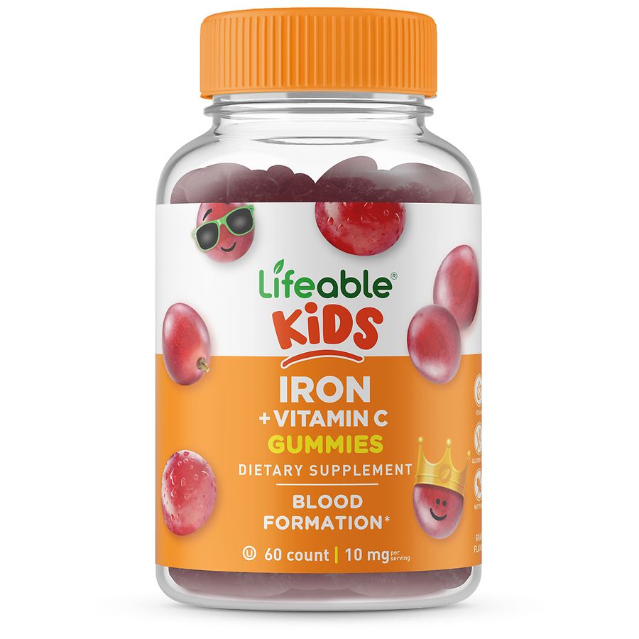 Lifeable Kids Iron + Vitamin C Blood Formation Gummies Grape Walgreens