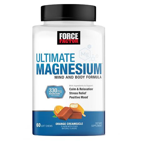 Force Factor Ultimate Magnesium, Mind & Body Formula, Soft Chews Orange Creamsicle