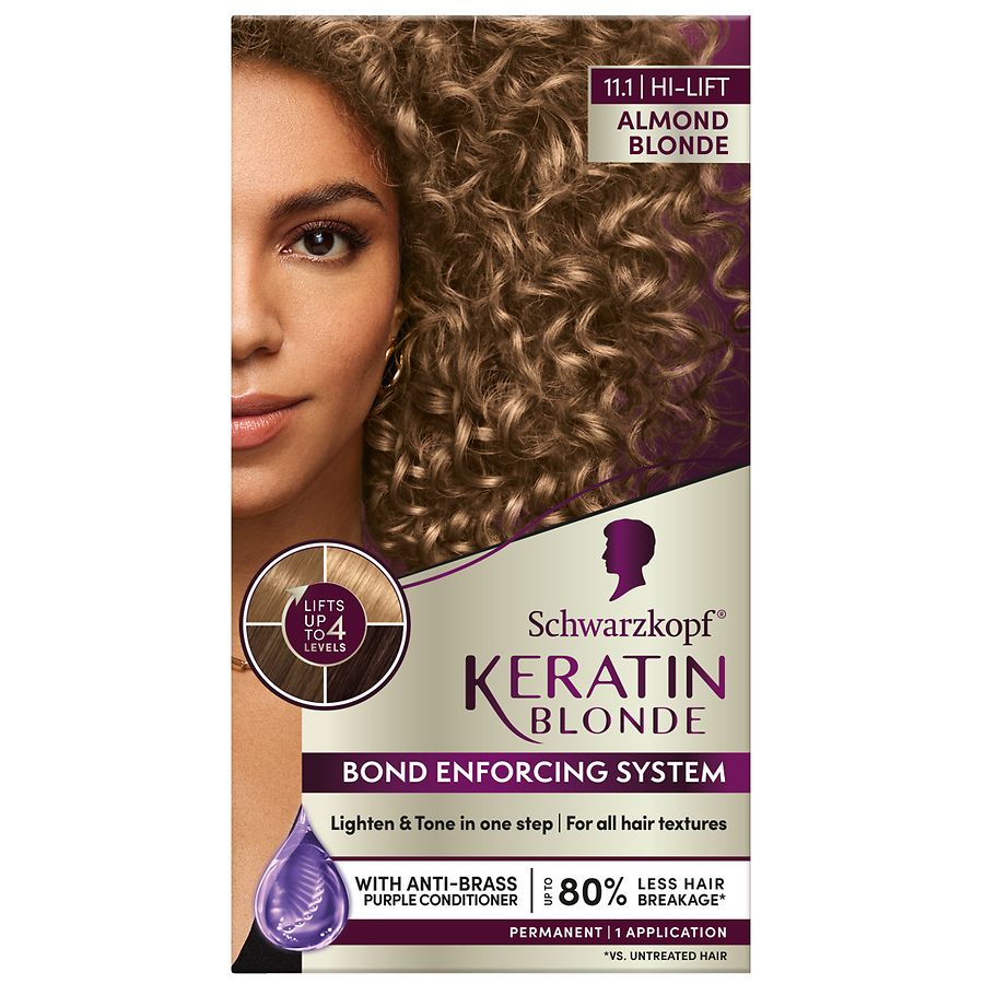 Schwarzkopf Keratin Blonde Hi Lift Permanent Color, Almond Blonde ...