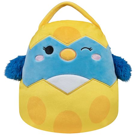 Squishmallows Bluebird Easter Basket 10 Inch Blue and Yellow