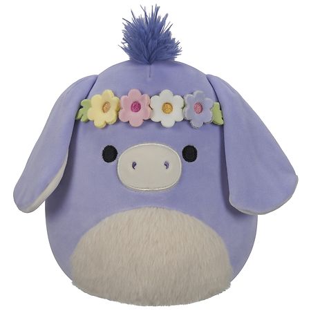 Squishmallows Donkey With Floral Headband 11 Inch Periwinkle