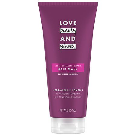 Love, Beauty and Planet Hair Mask Deep Conditioning Treatment, Vegan Collagen + Keratin Mandarin
