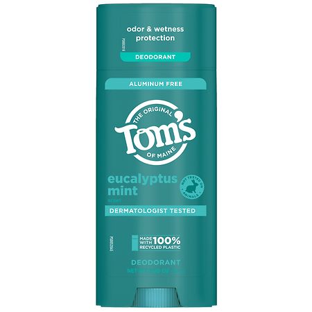 Tom's of Maine Natural Deodorant for Men and Women Aluminum Free Eucalyptus Mint
