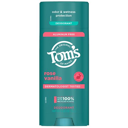 Tom's of Maine Natural Deodorant for Women and Men Aluminum Free Rose Vanilla