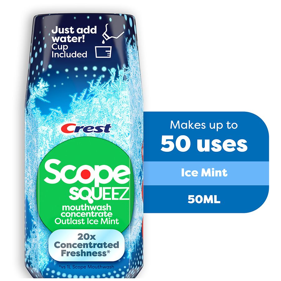Crest Squeez Mouthwash Concentrate Outlast Ice Mint Walgreens
