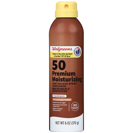 Walgreens 50 Premium Moisturizing Continuous Spray Sunscreen