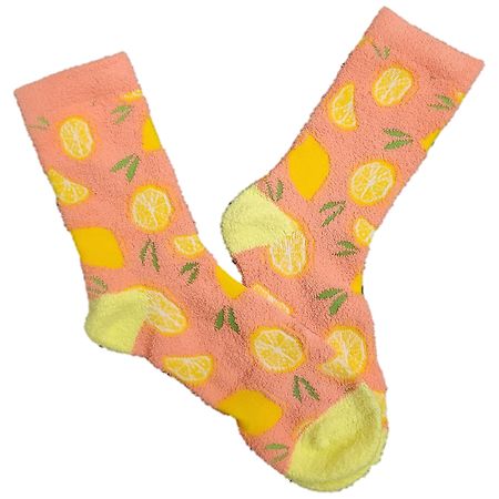 Modern Expressions Cozy Lemon Printed Socks Pink