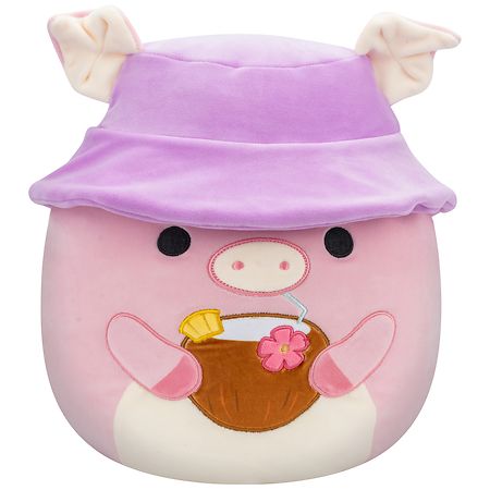 Squishmallows Peter - Pig With Bucket Hat Squish 16 Inch Pink