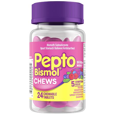 Pepto-Bismol Fast 5 Symptom Relief Chews Berry Mint
