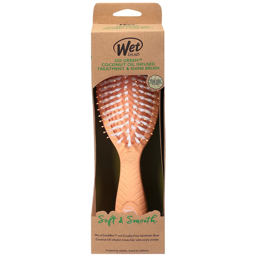 Wet Brush Go Green Coconut Oil Infused Treatment & Shine Brush