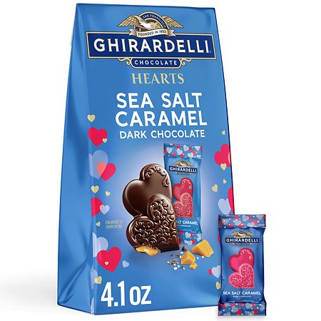Ghirardelli Hearts Bag Dark Chocolate Sea Salt Caramel - 4.1 oz