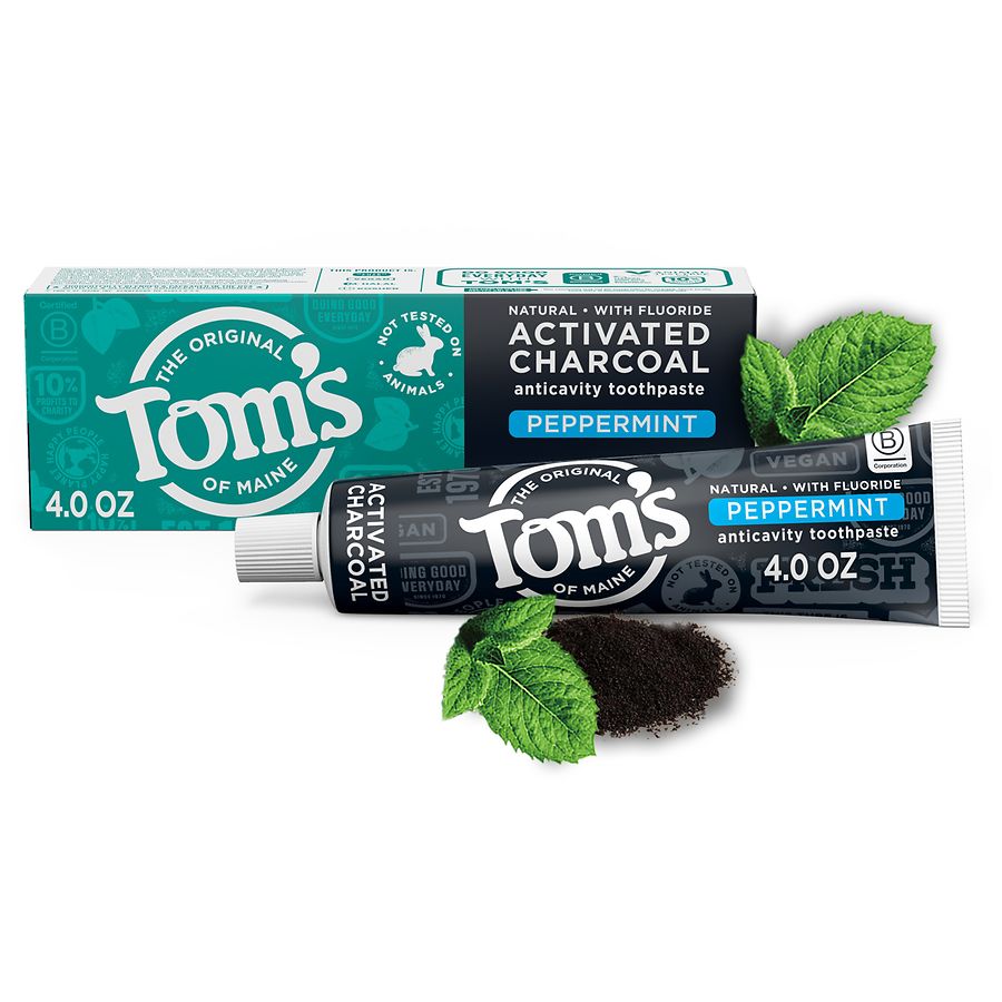 Tom's of Maine Natural Activated Charcoal Toothpaste with Fluoride
