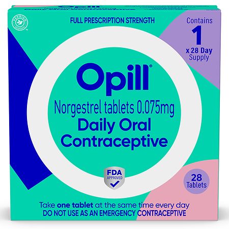 Opill Daily Oral Contraceptive, Full Prescription Strength, No Prescription Needed