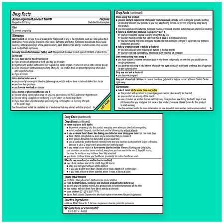 Opill Daily Oral Contraceptive, Full Prescription Strength, No Prescription Needed