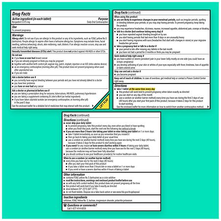 Opill Daily Oral Contraceptive, Full Prescription Strength, No Prescription Needed