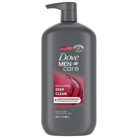 Dove Men+Care Body and Face Wash, Exfoliating Deep Clean