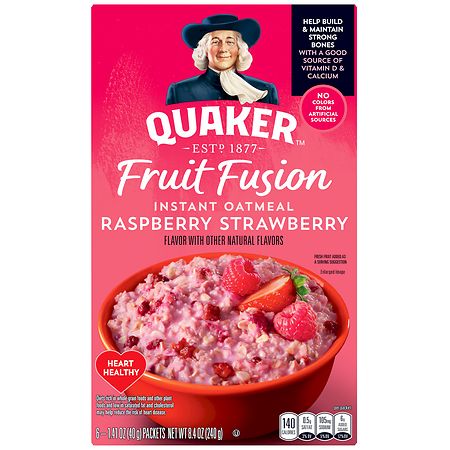 Quaker Oats Instant Oatmeal Fruit Fusion Raspberry Strawberry