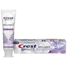 Crest 3D White Brilliance Teeth Whitening Toothpaste Vibrant Peppermint ...