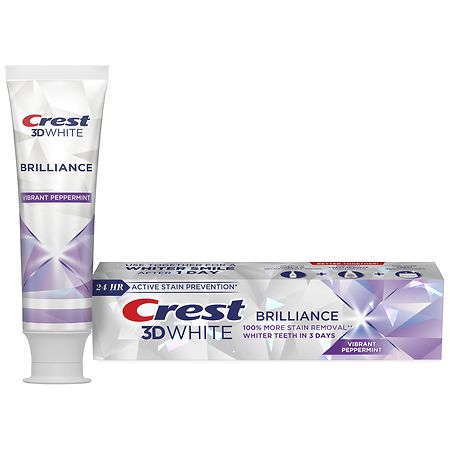Crest 3D White Brilliance Teeth Whitening Toothpaste Vibrant Peppermint