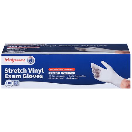 Walgreens Stretch Vinyl Exam Gloves One Size Fits Most