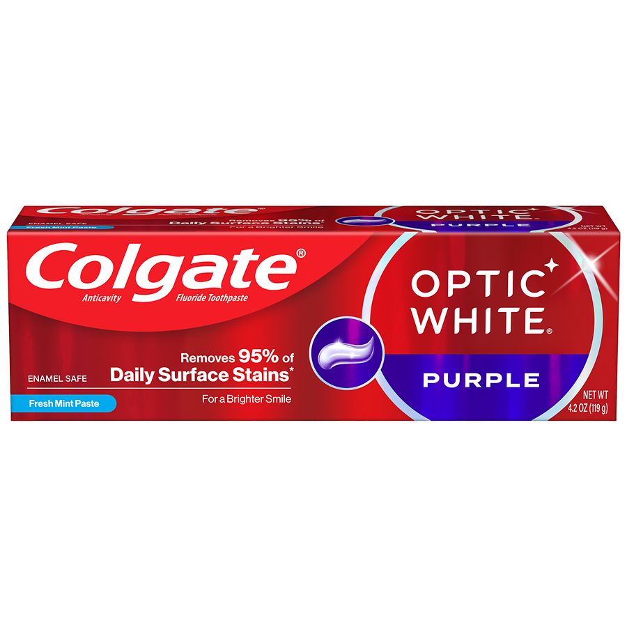 Colgate Optic White Purple Toothpaste Fresh Mint | Walgreens