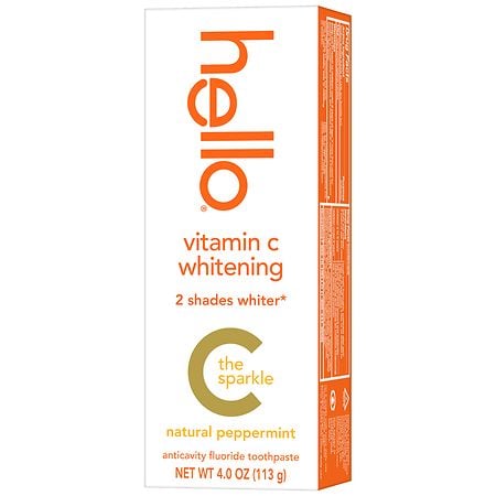 Hello Vitamin C Whitening Toothpaste with Fluoride Natural Peppermint