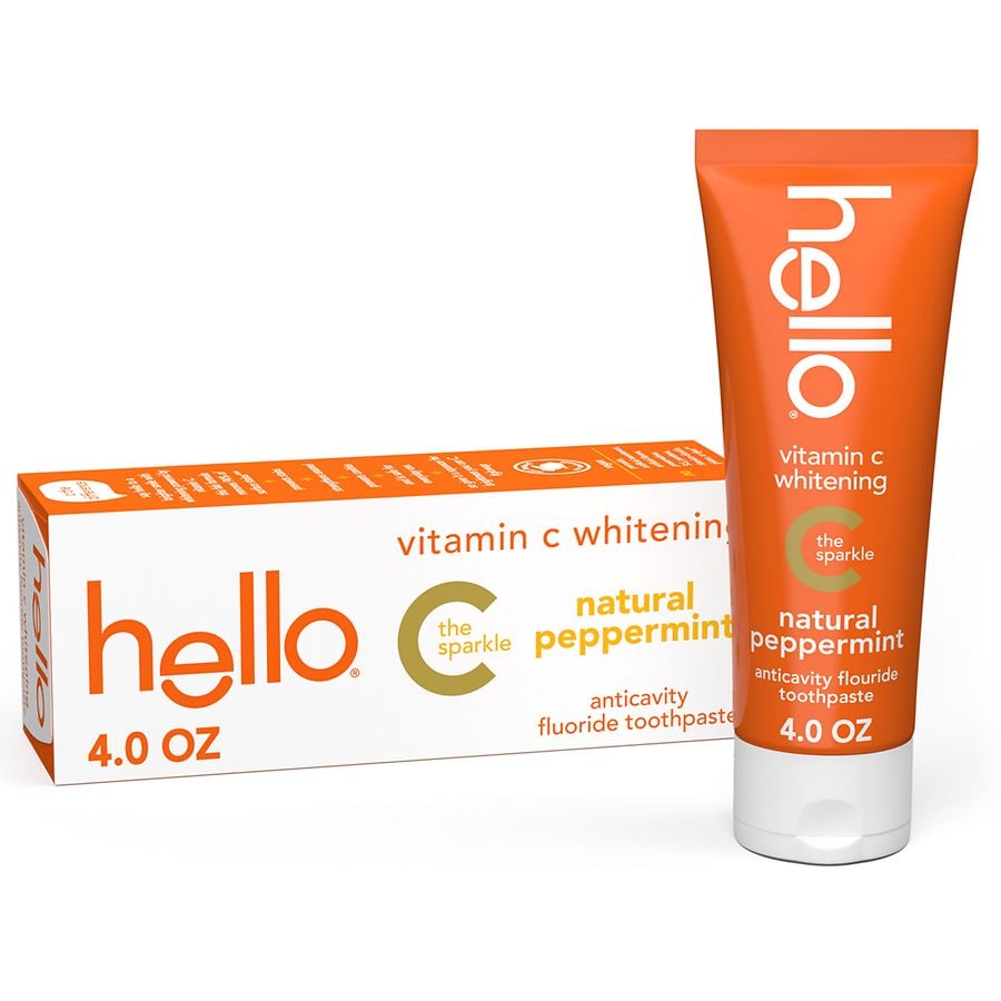 Hello Vitamin C Whitening Toothpaste with Fluoride Natural Peppermint
