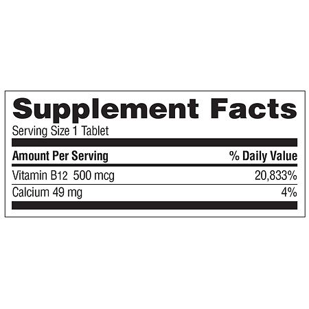Walgreens B12 500mcg Tablets (100 days)