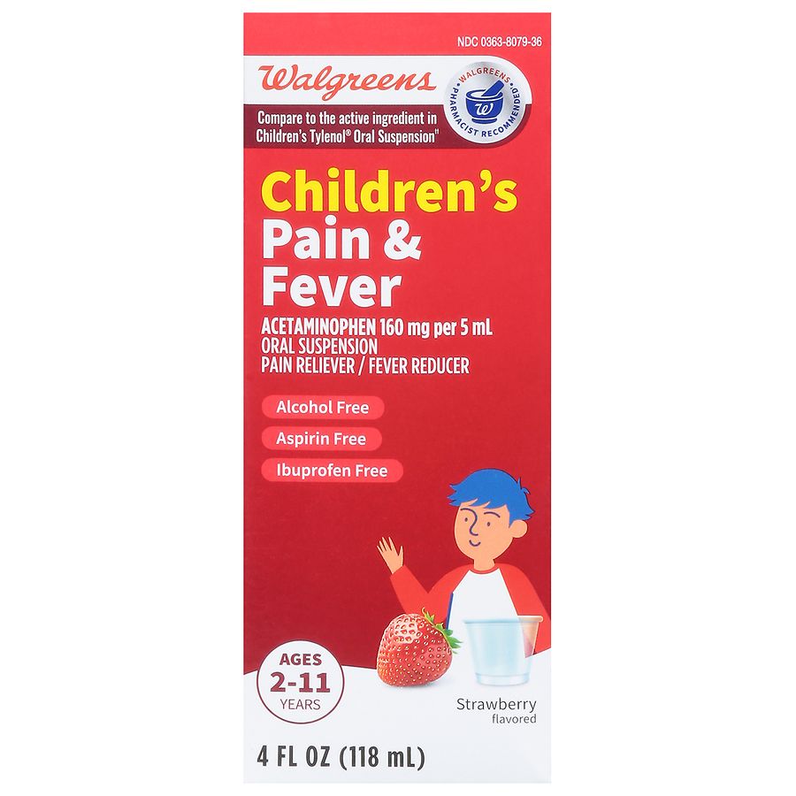 Walgreens Child Pain/Fever Suspension Strawberry Walgreens