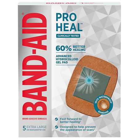 Band Aid Brand Pro Heal Bandages + Hydrocolloid Pads Extra Large