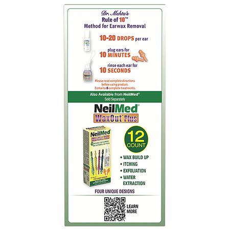 NeilMed Reusable Ear Cleaners 15-Piece Set - Flexible Ear Wax Removal Tools With Softener