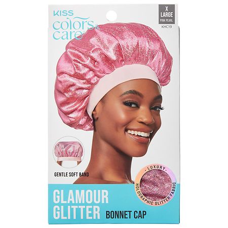 Kiss Glitter Bonnet Cap Hair Care X Large Pink Pearl