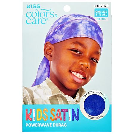 Kiss Colors & Care Powerwave Durag, Kids Satin Black