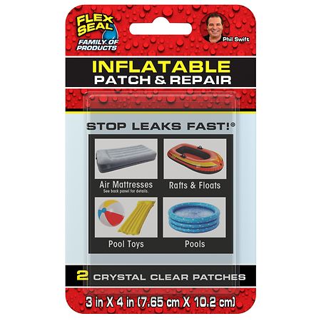 Flex Seal Inflatable Patch and Repair Kit 3" x 4" Clear