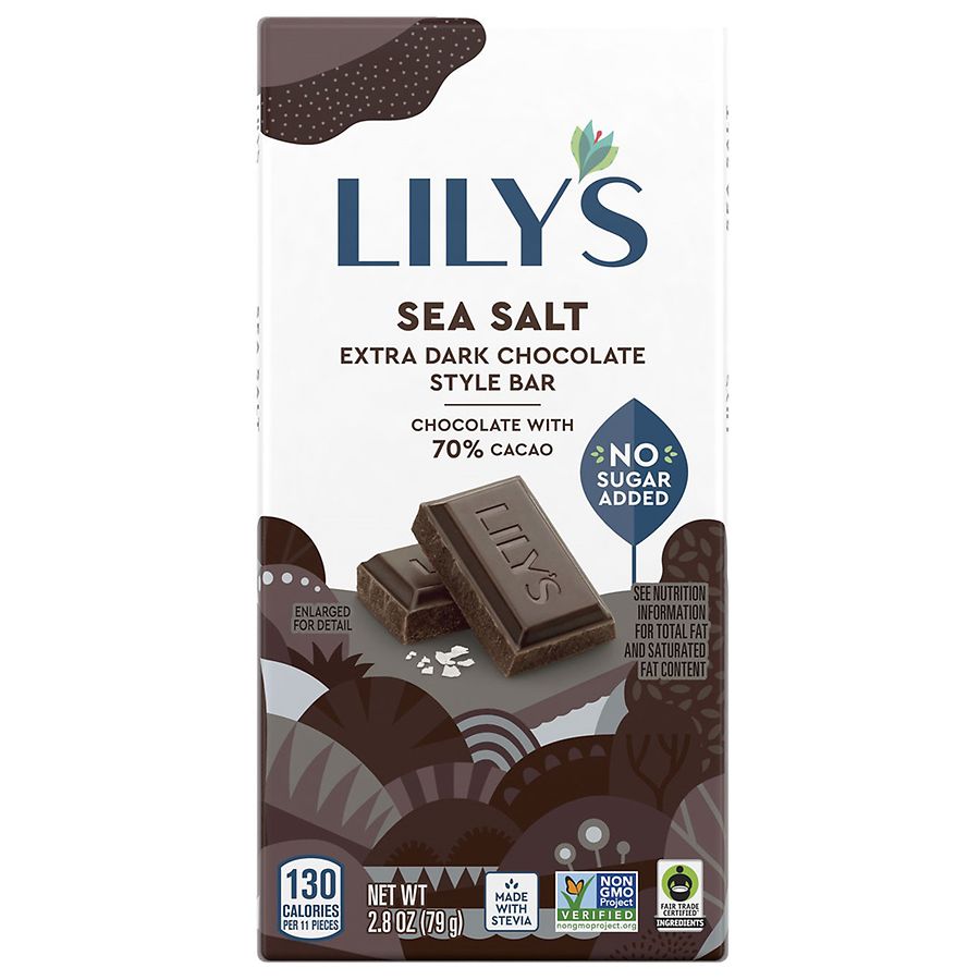 Lily's Extra Dark Chocolate Style Bar, No Sugar Added Sea Salt Walgreens