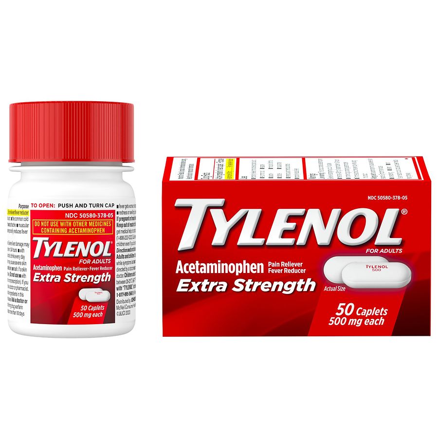 TYLENOL Extra Strength Caplets With 500 mg Acetaminophen | Walgreens