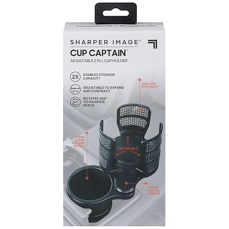 Sharper Image Cup Captain 2 in 1 Adjustable Cup Holder
