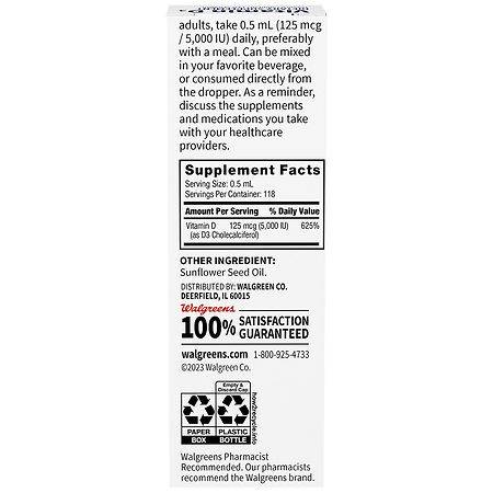 Health Solutions Vitamin D3 125 mcg (5000 IU) Liquid