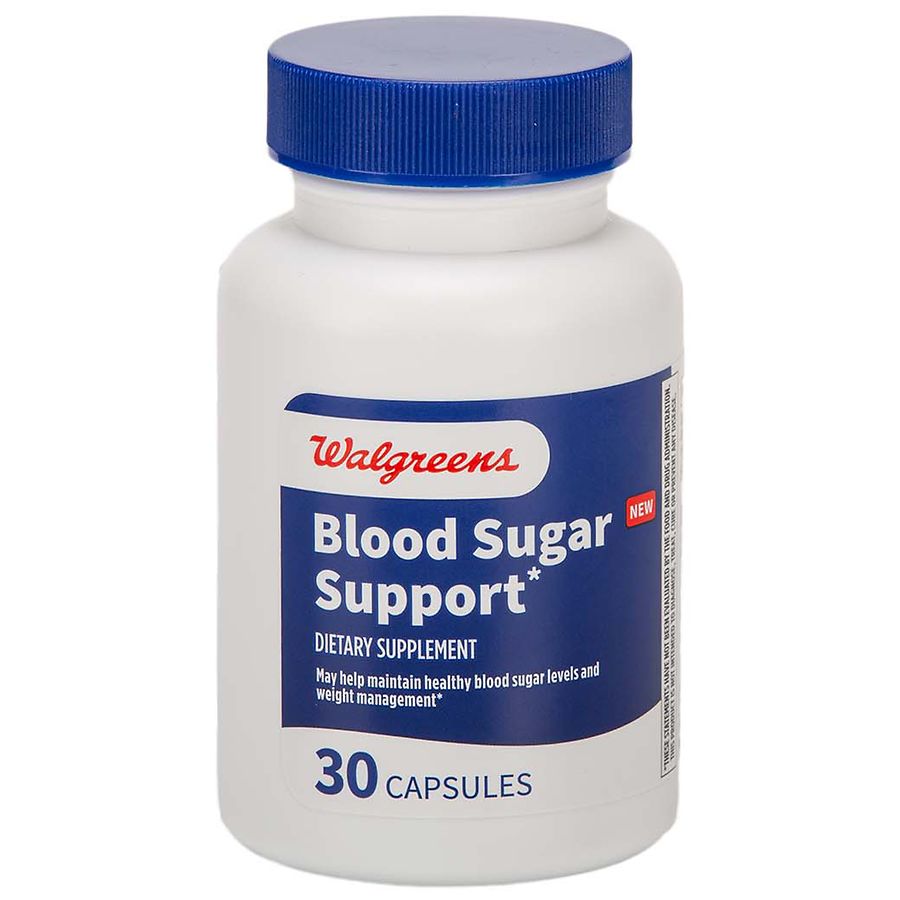 Walgreens Blood Sugar Support Capsules 20 days Brown