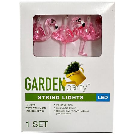Festive Voice Garden Party LED String Lights, Flamingos Flamingos