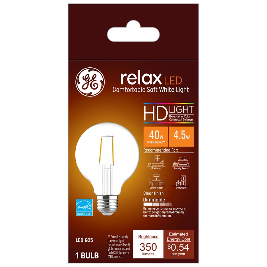 GE Relax 4.5 Watts HD Light Soft White LED Light Bulb