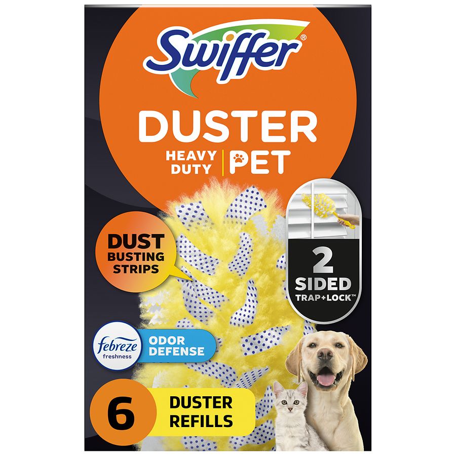 Swiffer Dusters Heavy Duty Multi-Surface Duster Refills for Cleaning Febreze Odor Defense